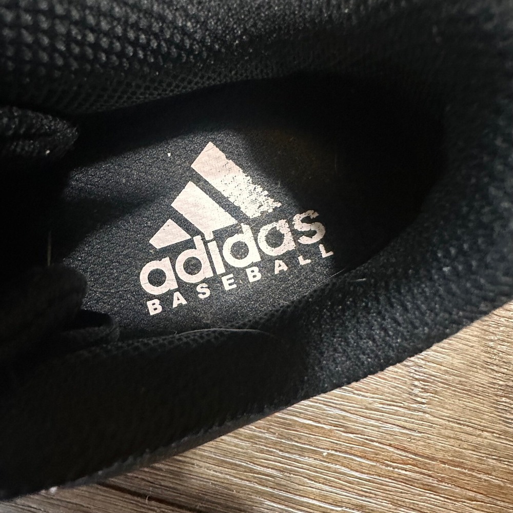 Adidas Baseball Cleats Molded Black White Boys Shoes Size 2.5‎ - Picture 7 of 9
